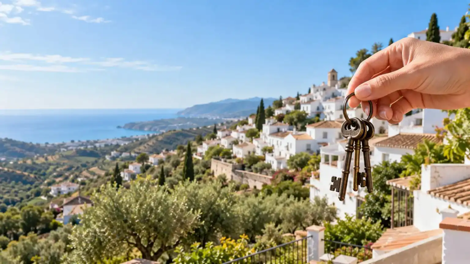 Services 1 - abogado Nerja, abogado Torrox, abogado Velez Malaga, abogado Torre del Mar White village in the Axarquía with the sea in the background
