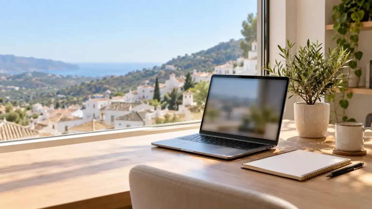 Legal and comprehensive advice 1 - abogado Nerja, abogado Torrox, abogado Velez Malaga, abogado Torre del Mar Office with client folders, a deadline calendar and company documents on the desk